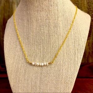 Natural Freshwater Pearls Gold
Chain Necklace